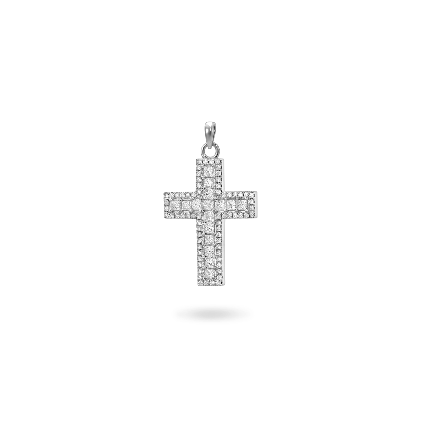 14K Amalfi Diamond Cross Necklaces IceLink-CAL 14K White Gold  