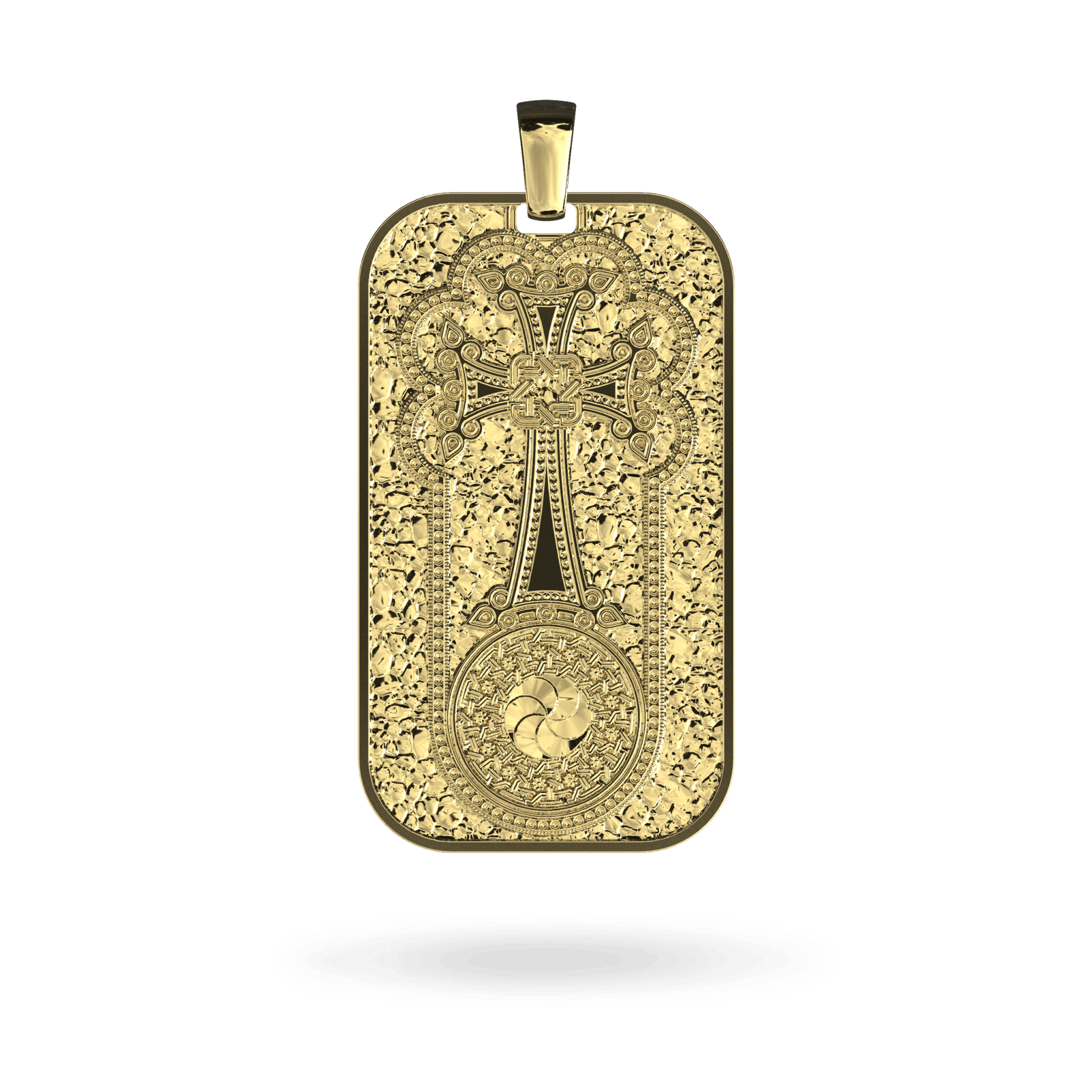 14K Armenian Dog Tag Pendant Necklaces IceLink-CAL 14K Gold  