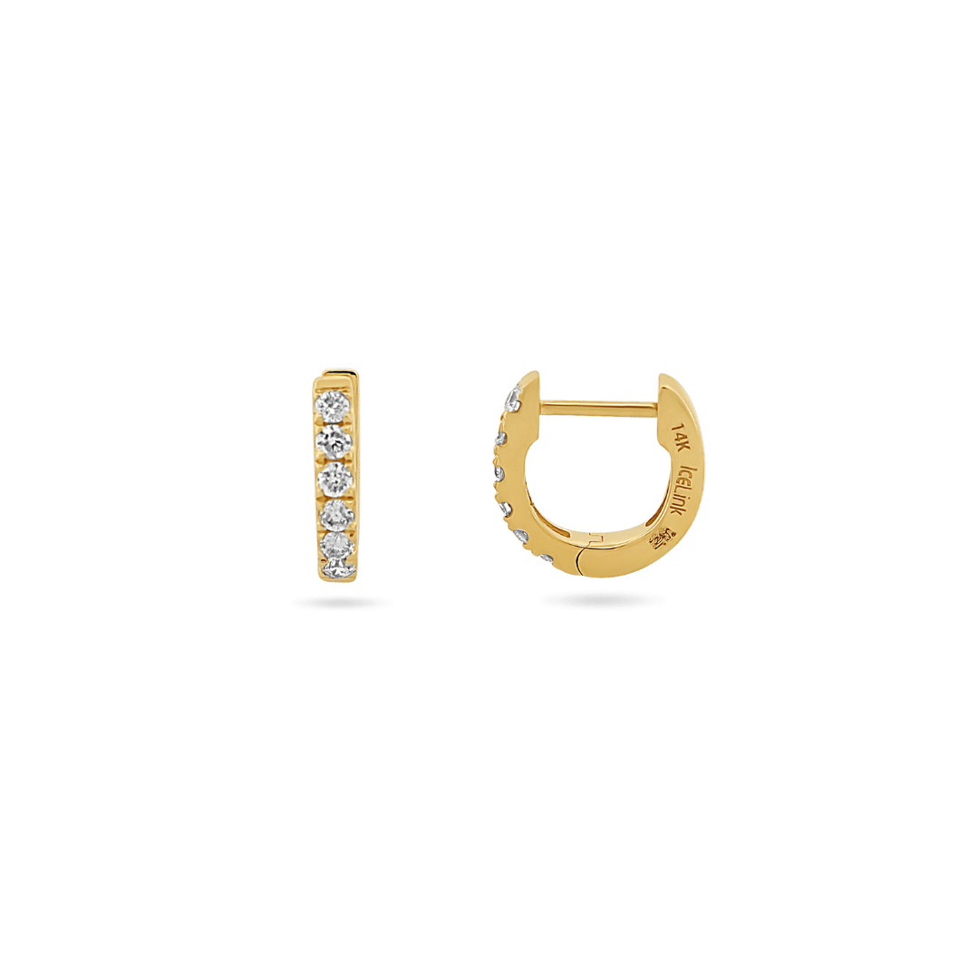 14K Hailey Huggies Earrings IceLink-CAL   