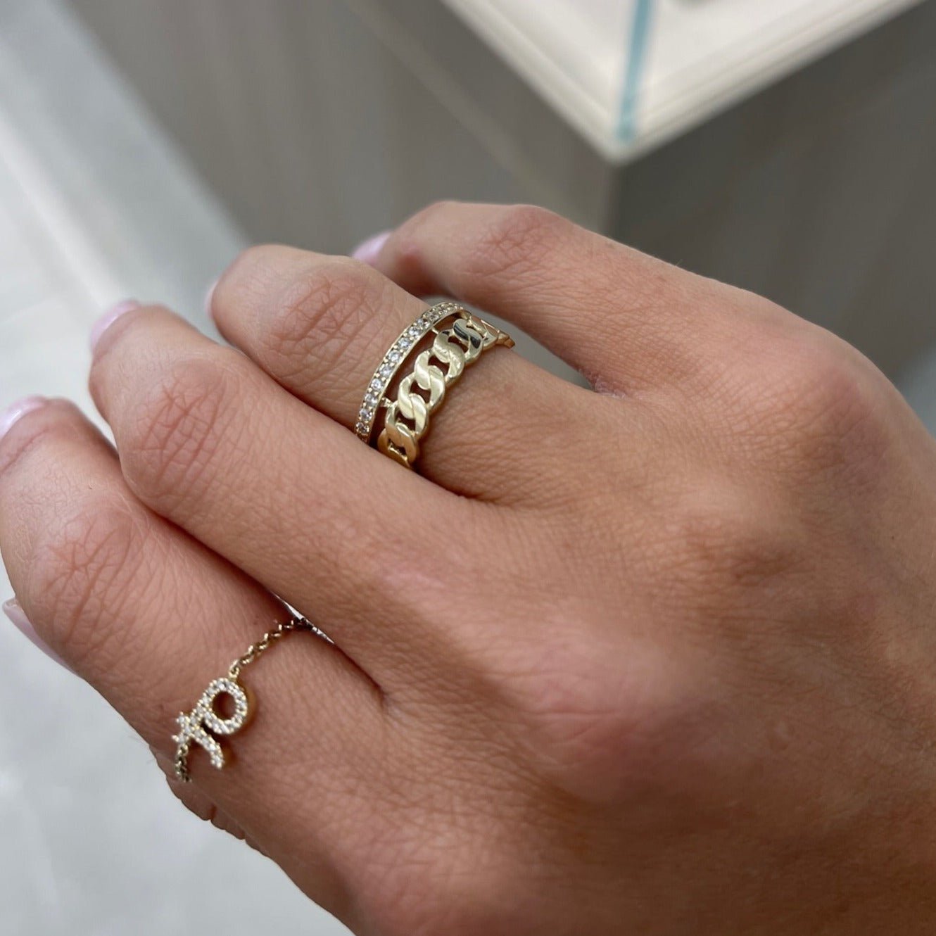 14K Double Layer Cuban Ring Rings IceLink-CAL 4  