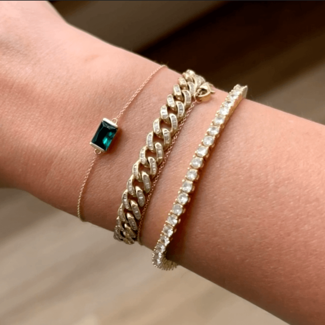 14K Emerald Bracelet Bracelets IceLink-CAL   
