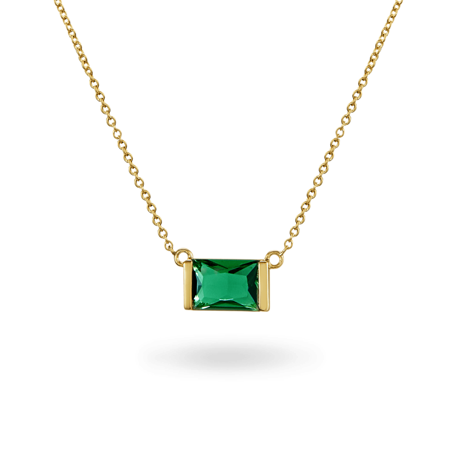 14K Emerald Necklace Necklaces IceLink-CAL   