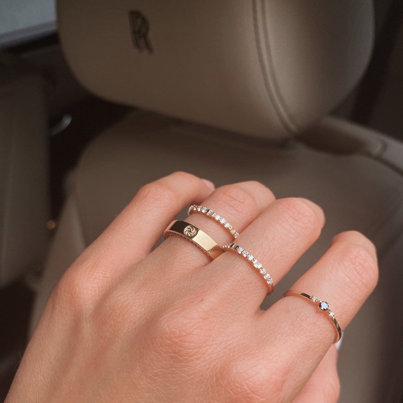 14K Armenian Eternity Band with Gemstones Rings IceLink-CAL 3  