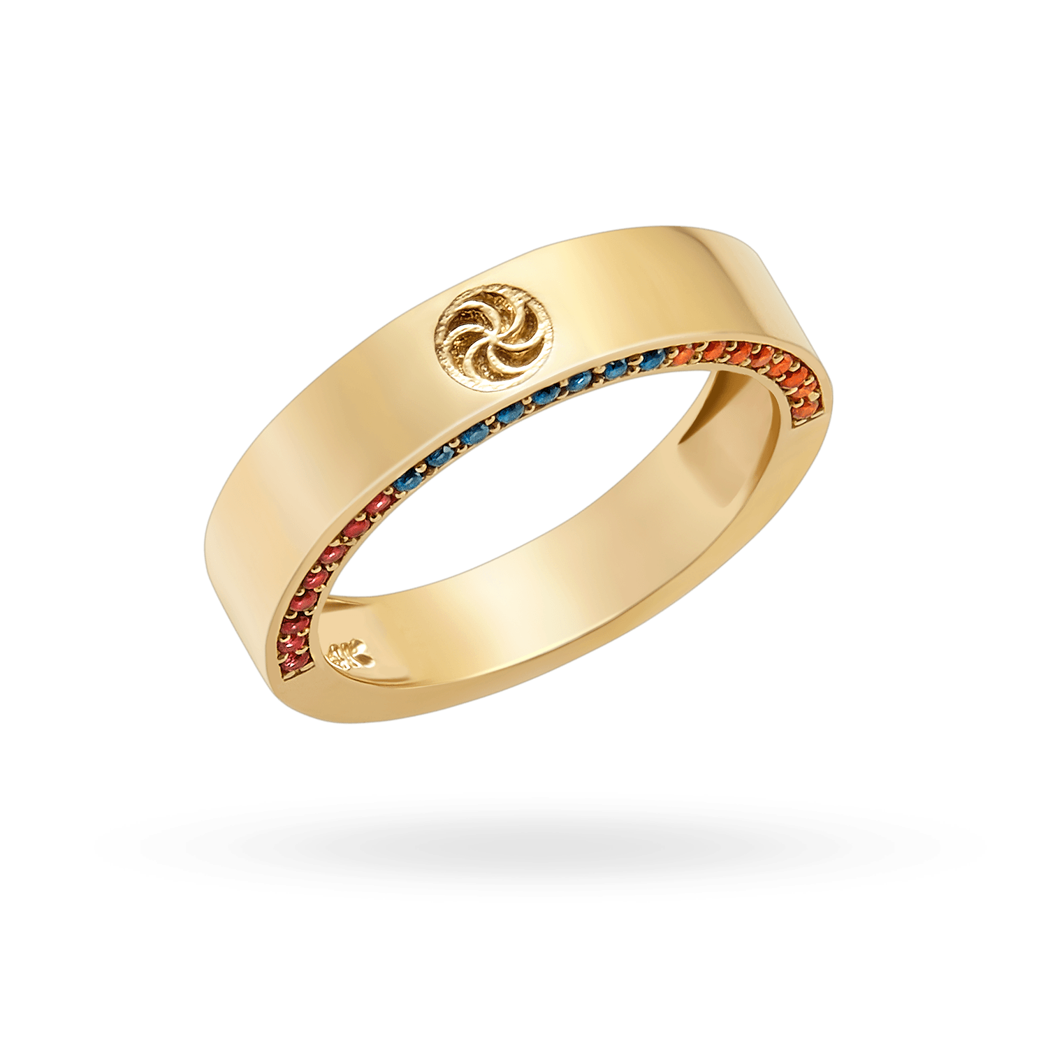 14K Armenian Eternity Band with Gemstones Rings IceLink-CAL 3  