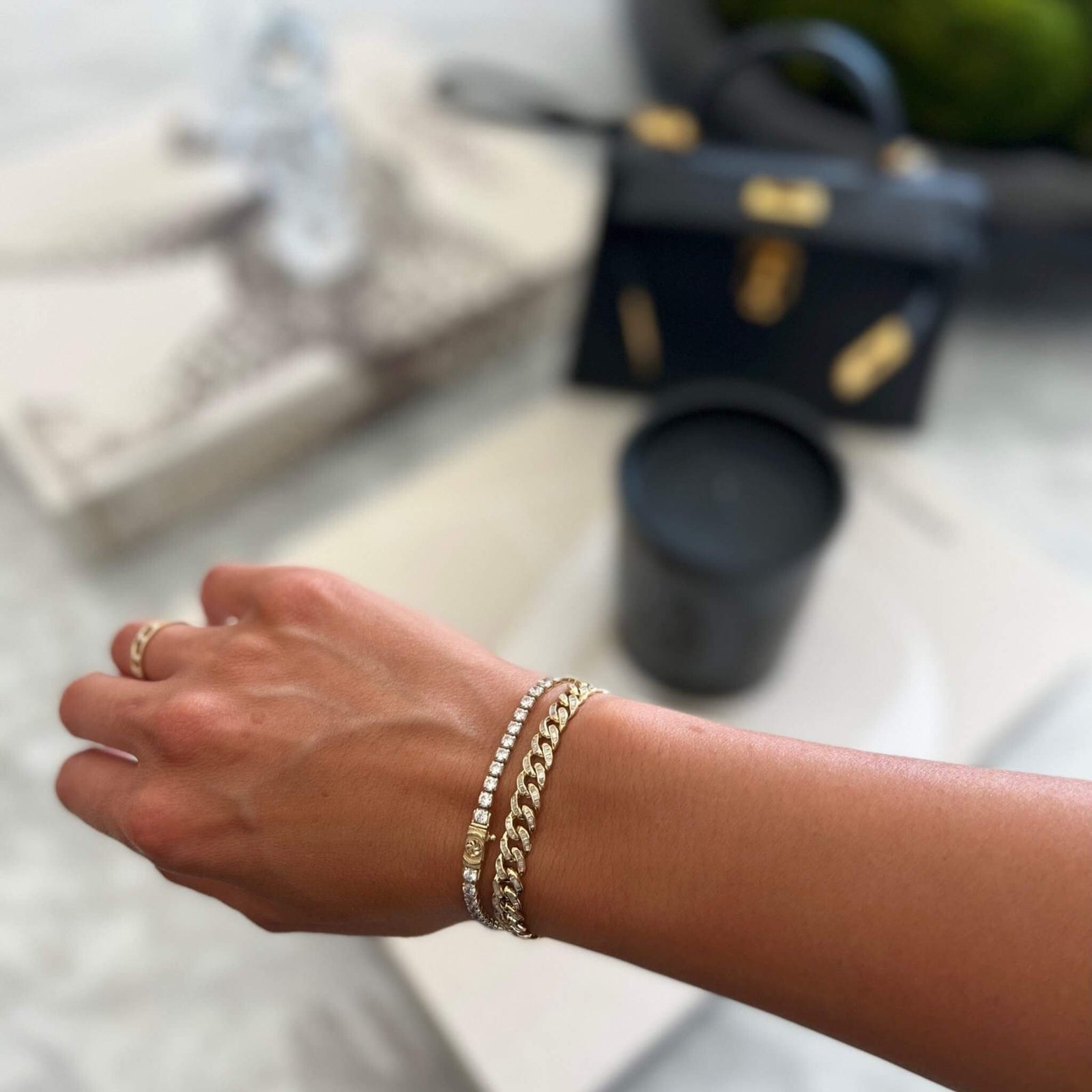 10K Gold Moissanite Tennis Bracelet 2.75mm Bracelets IceLink-CAL 6" (3.1g, 3.0ct)  