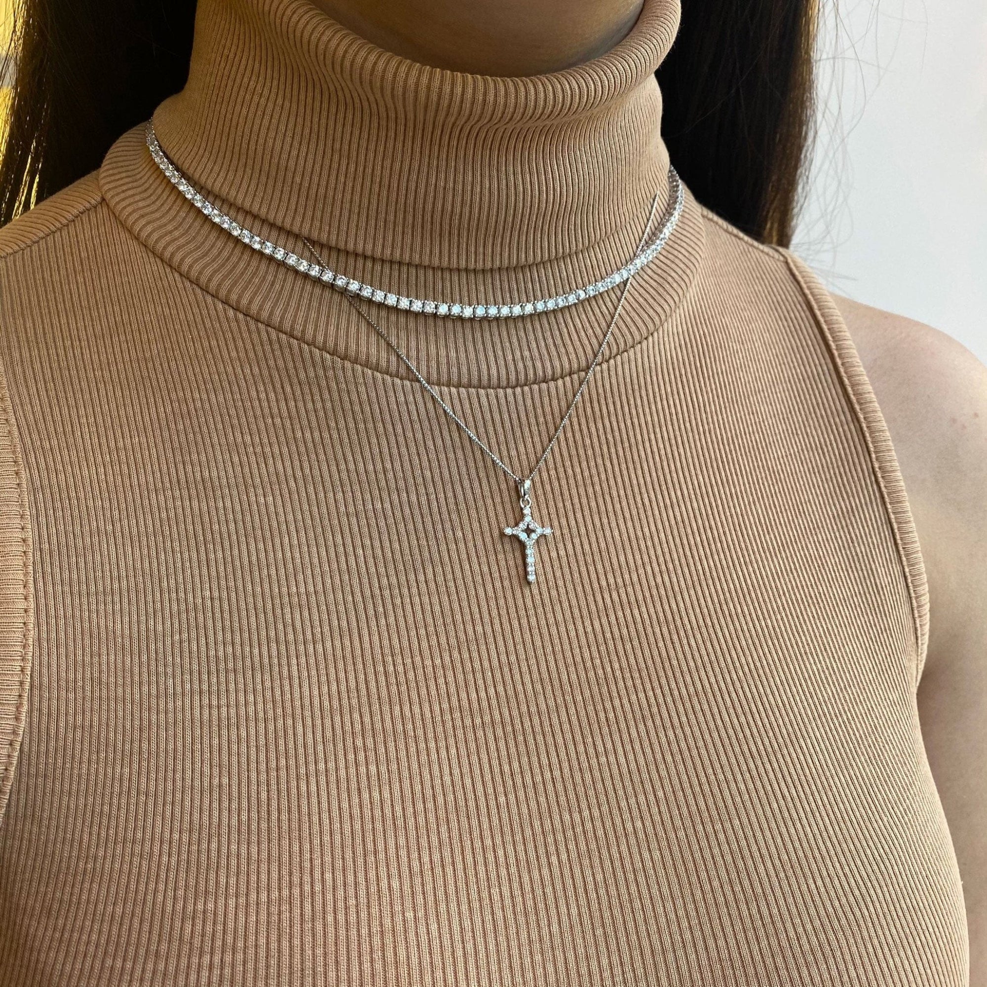 14K Gold Tennis Necklace 2.75mm Necklaces IceLink-CAL   