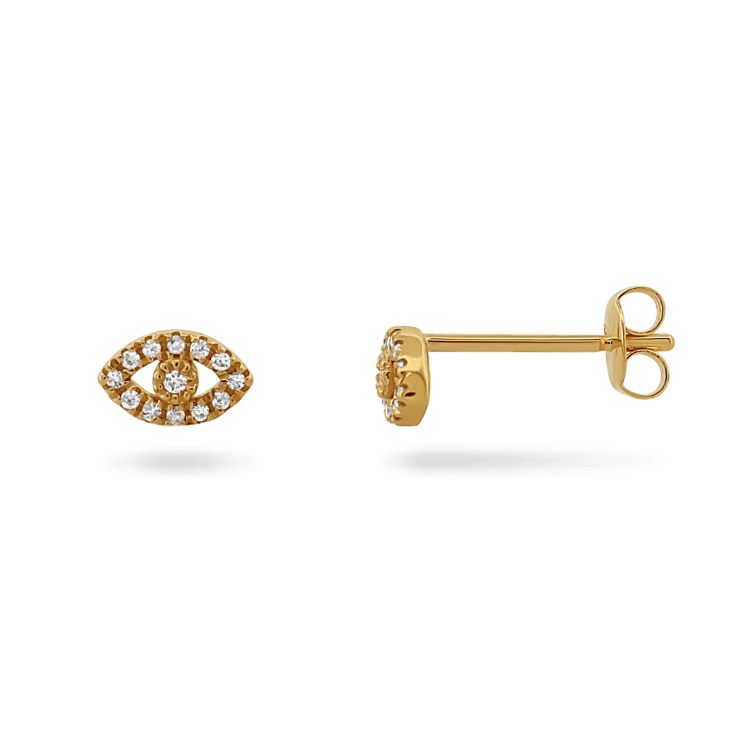 14K Irina Evil Eye Diamond Stud Earrings Earrings IceLink-CAL   