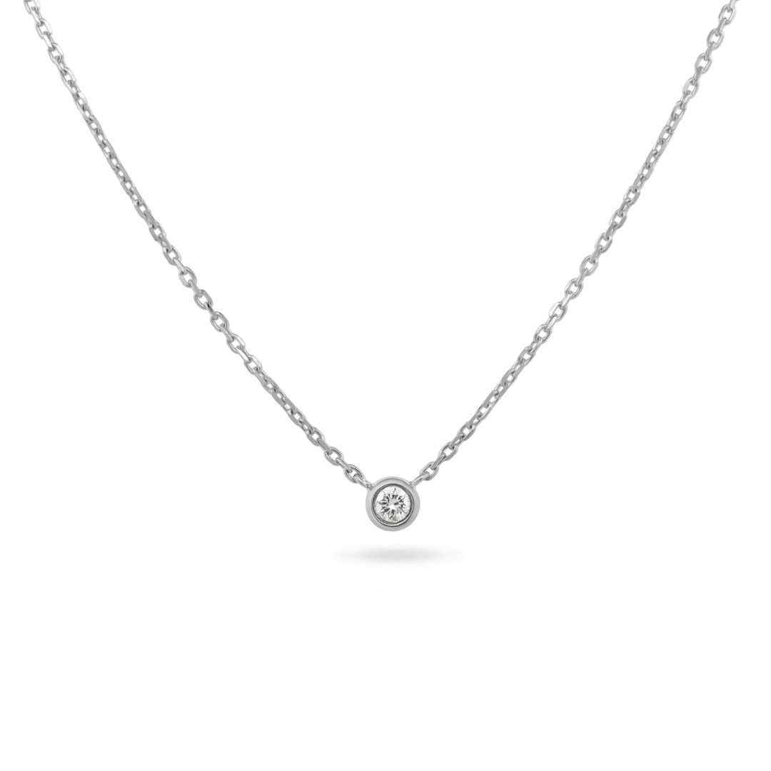 14K Isla Diamond Necklace (sample sale) Necklaces IceLink-CAL 14k White Gold  