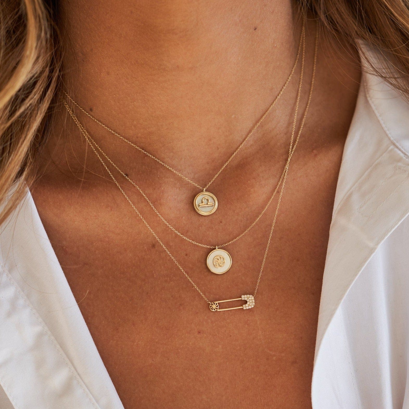 14K Mother of Pearl Necklace Necklaces IceLink-CAL   