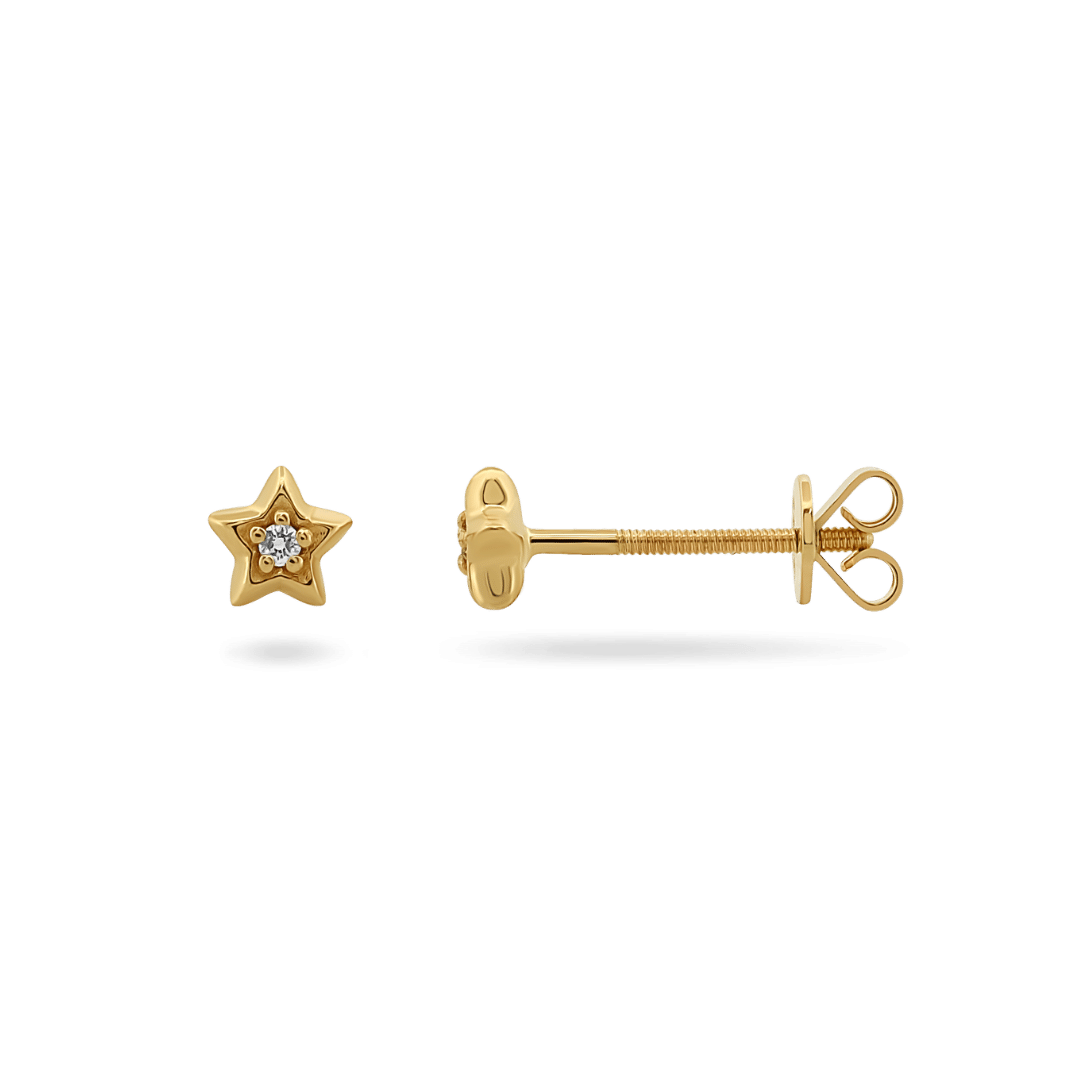 14K Skylar Star Diamond Stud Earrings Earrings IceLink-CAL 14K Gold  