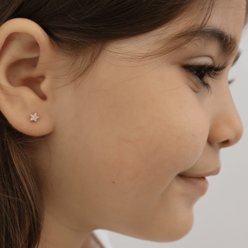 14K Skylar Star Diamond Stud Earrings Earrings IceLink-CAL 14K Gold  