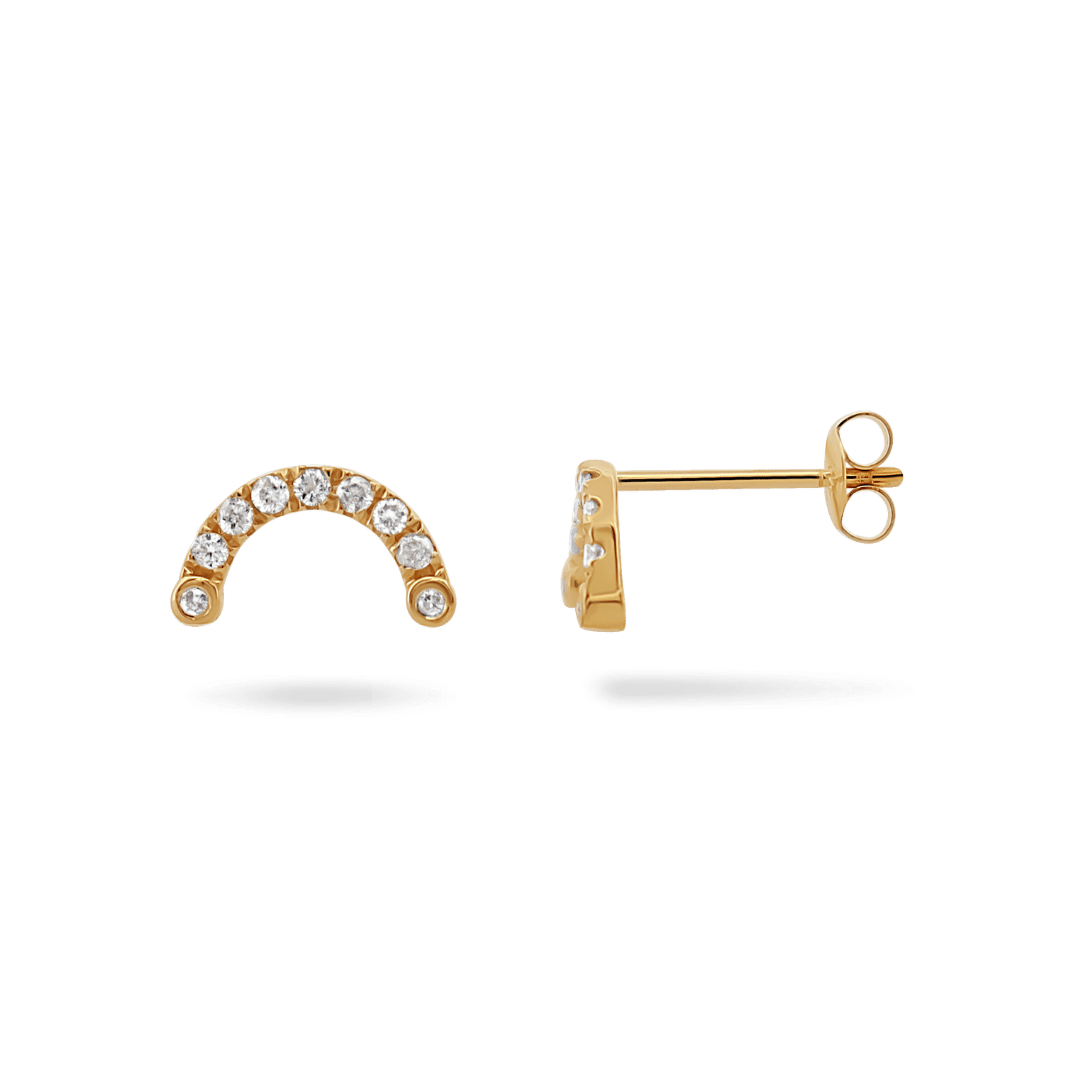 14K Arch Diamond Stud Earrings Earrings IceLink-CAL   