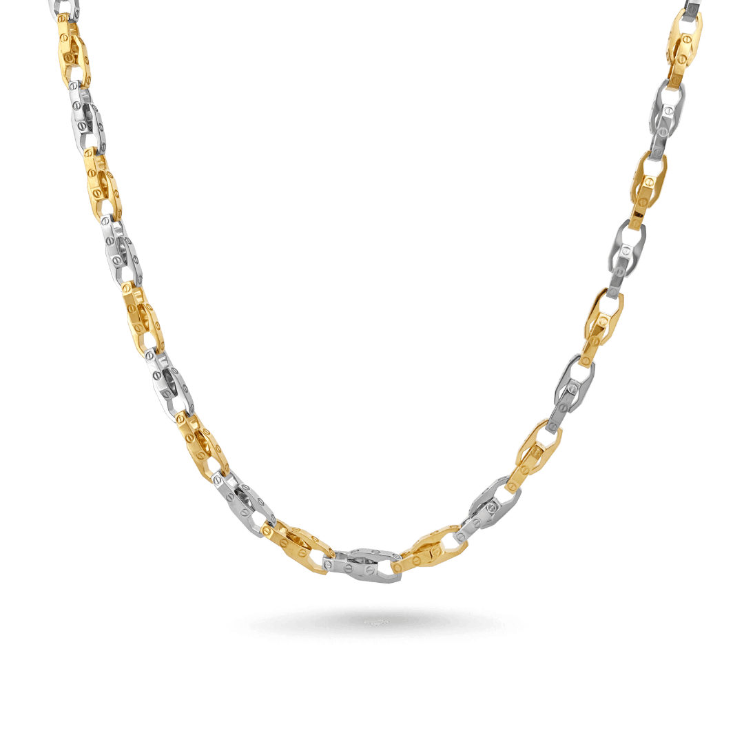 14K Two-Tone Titan Link Chain Necklace Necklaces IceLink-CAL   