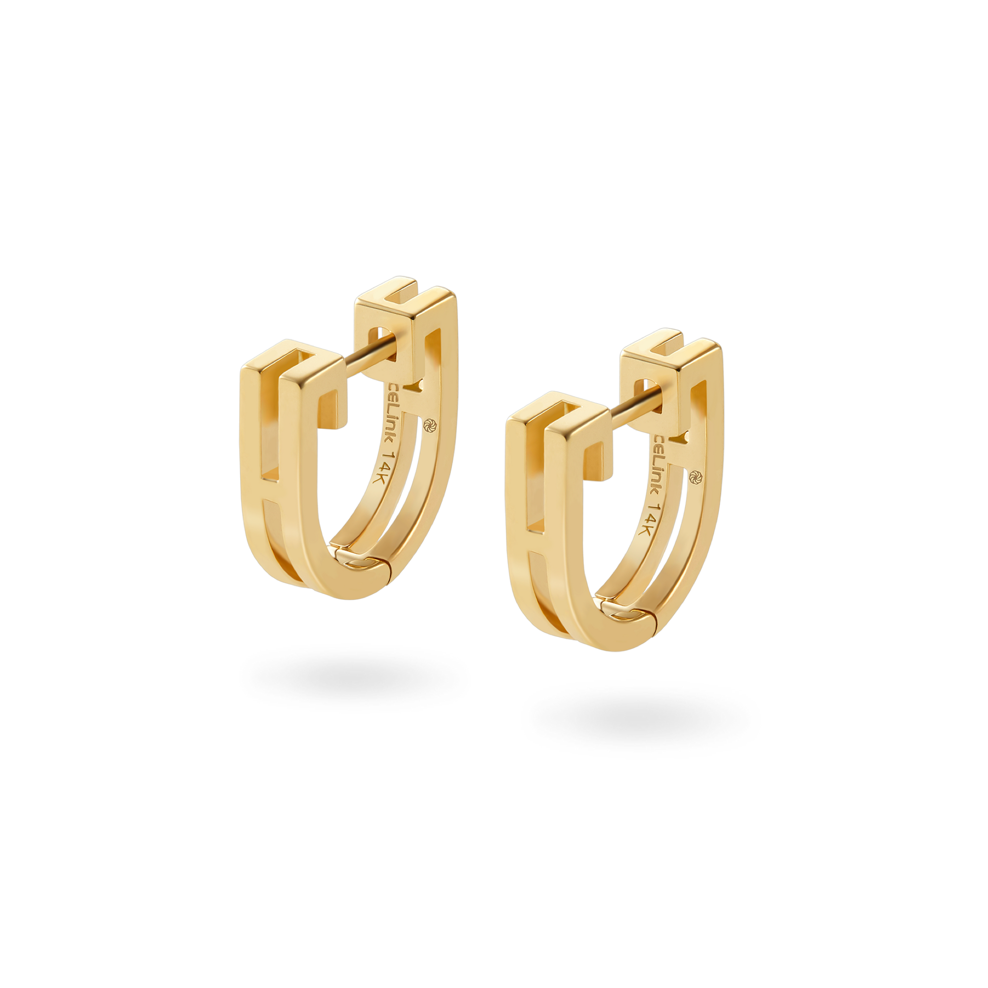 14K ILU Huggie Hoop Earrings Earrings IceLink-CAL   