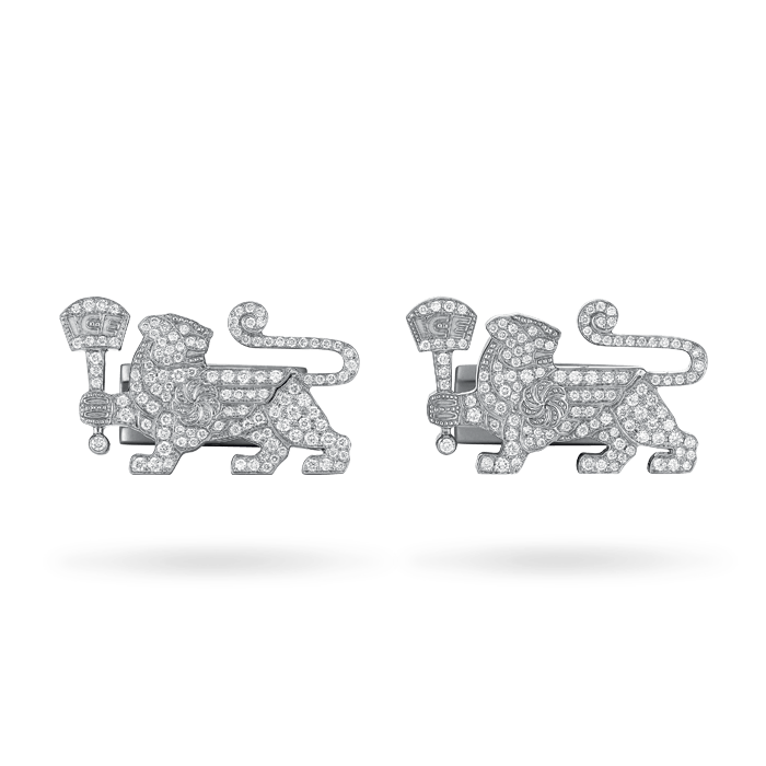 18K Diamond Lioness Cuff Links Accessories IceLink-CAL 18K Rose Gold  