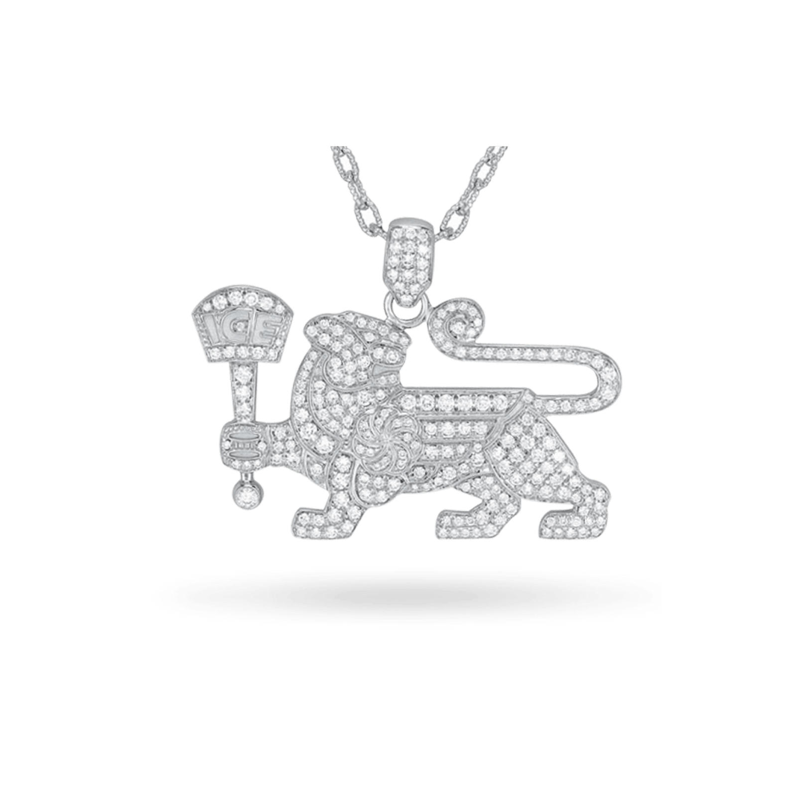 18K Diamond Lioness Pendant Necklaces IceLink-CAL   