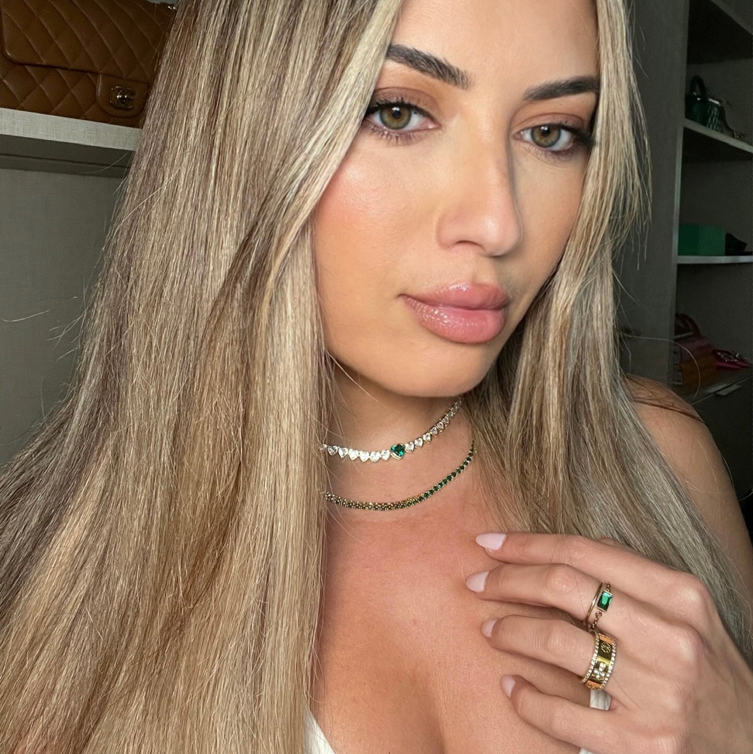 Amor Sui Emerald Tennis Necklace Choker IceLink-ATL   