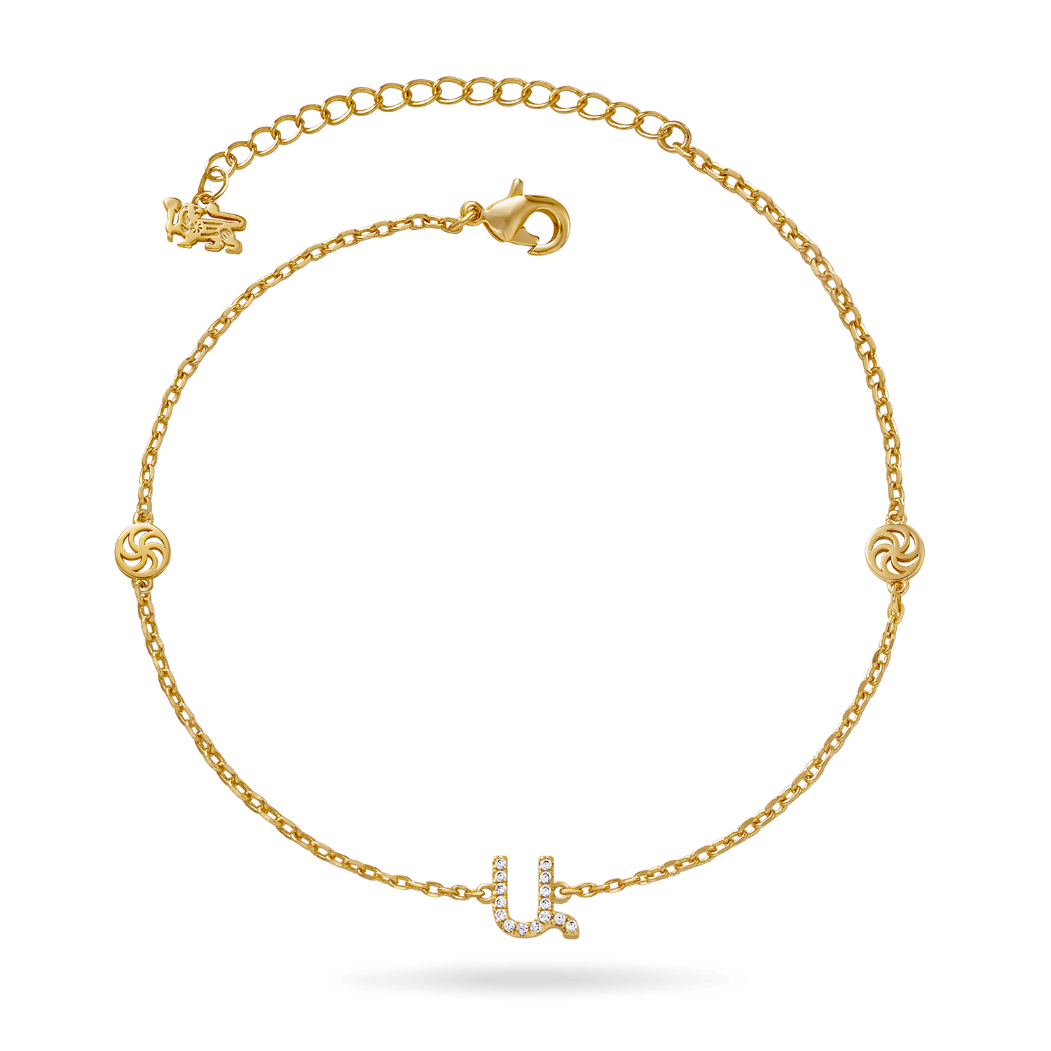 Armenian Initial Anklet (Sample Sale) Anklets IceLink-ATL Ա (Ani)  