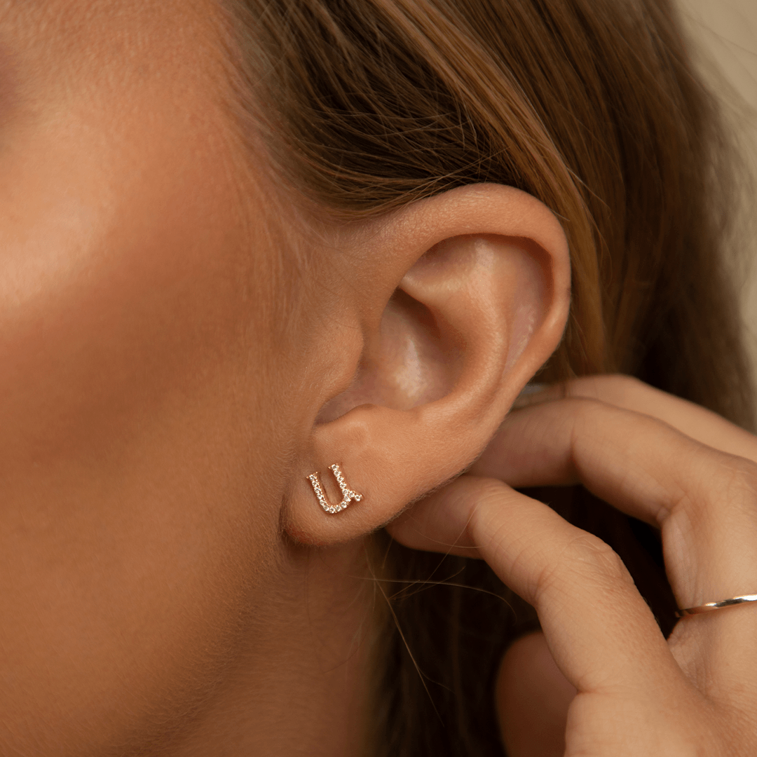 Armenian Initial Studs (Sample Sale) Earrings IceLink-ATL Ա (Ani)  