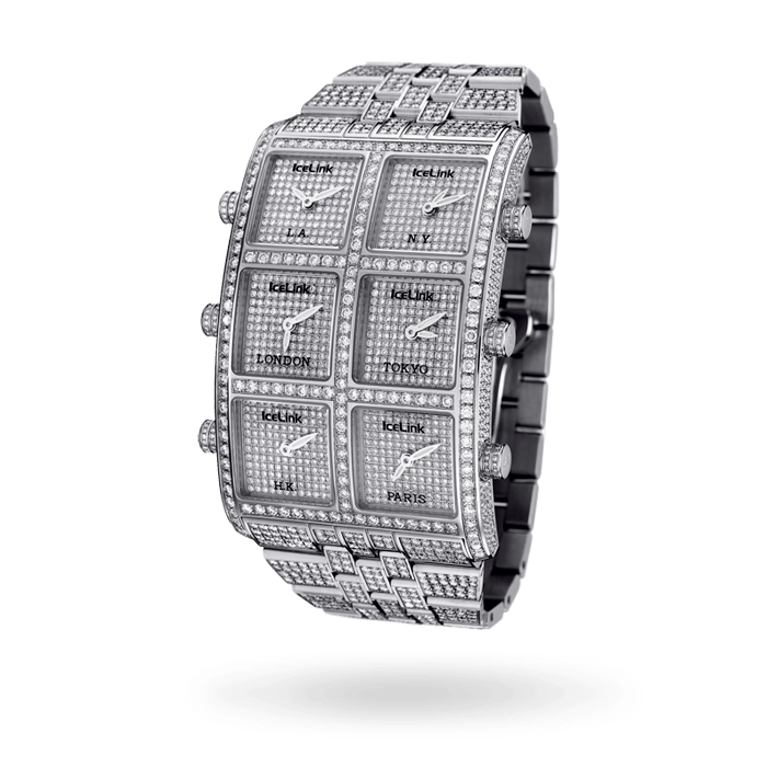 Arron 28ct. 6TZ Diamond Watch Presidential IceLink   