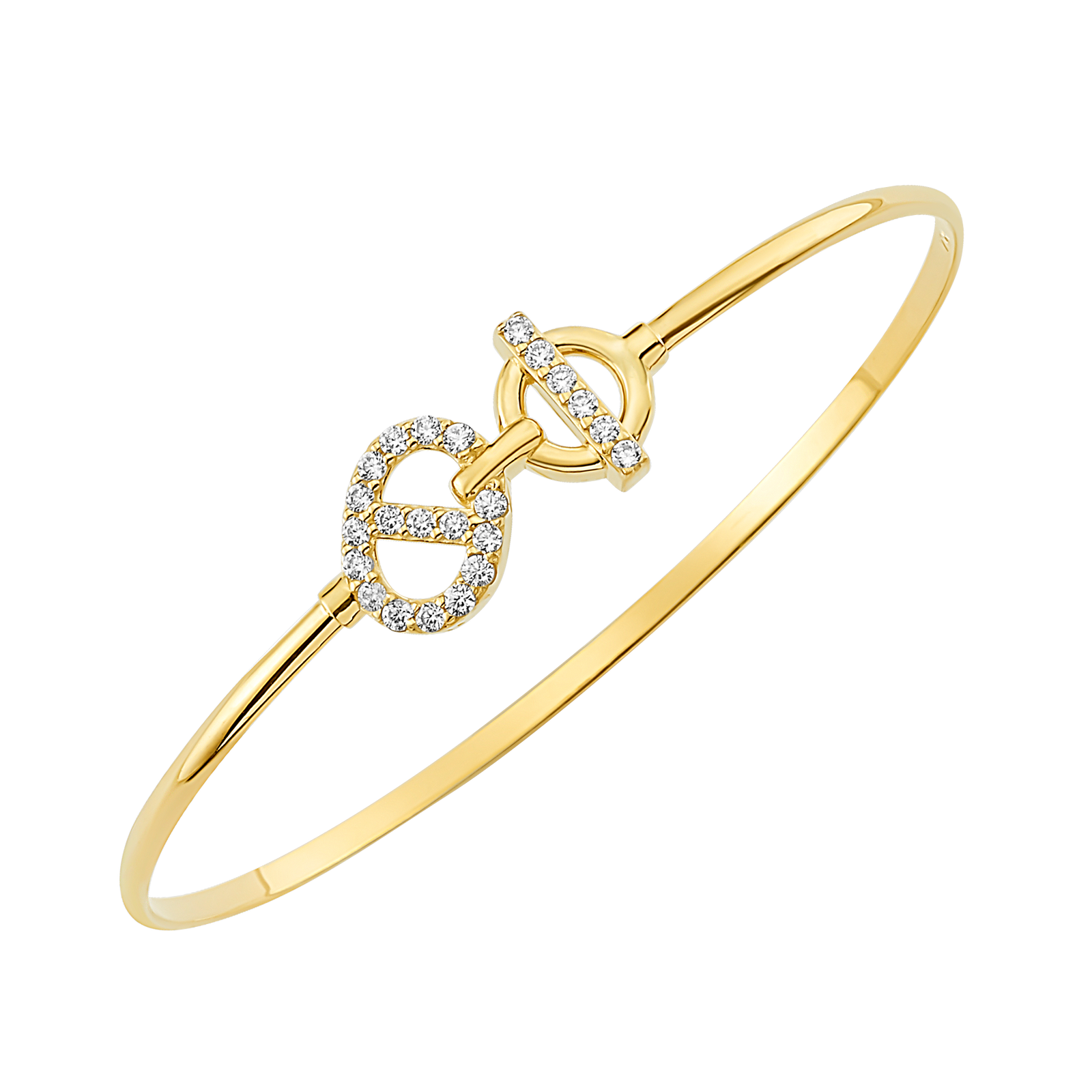 14K Olivia Diamond Bangle (Sample Sale) Bracelets IceLink-CAL 14K Gold 6.5" (5.2g, 0.71ct) 