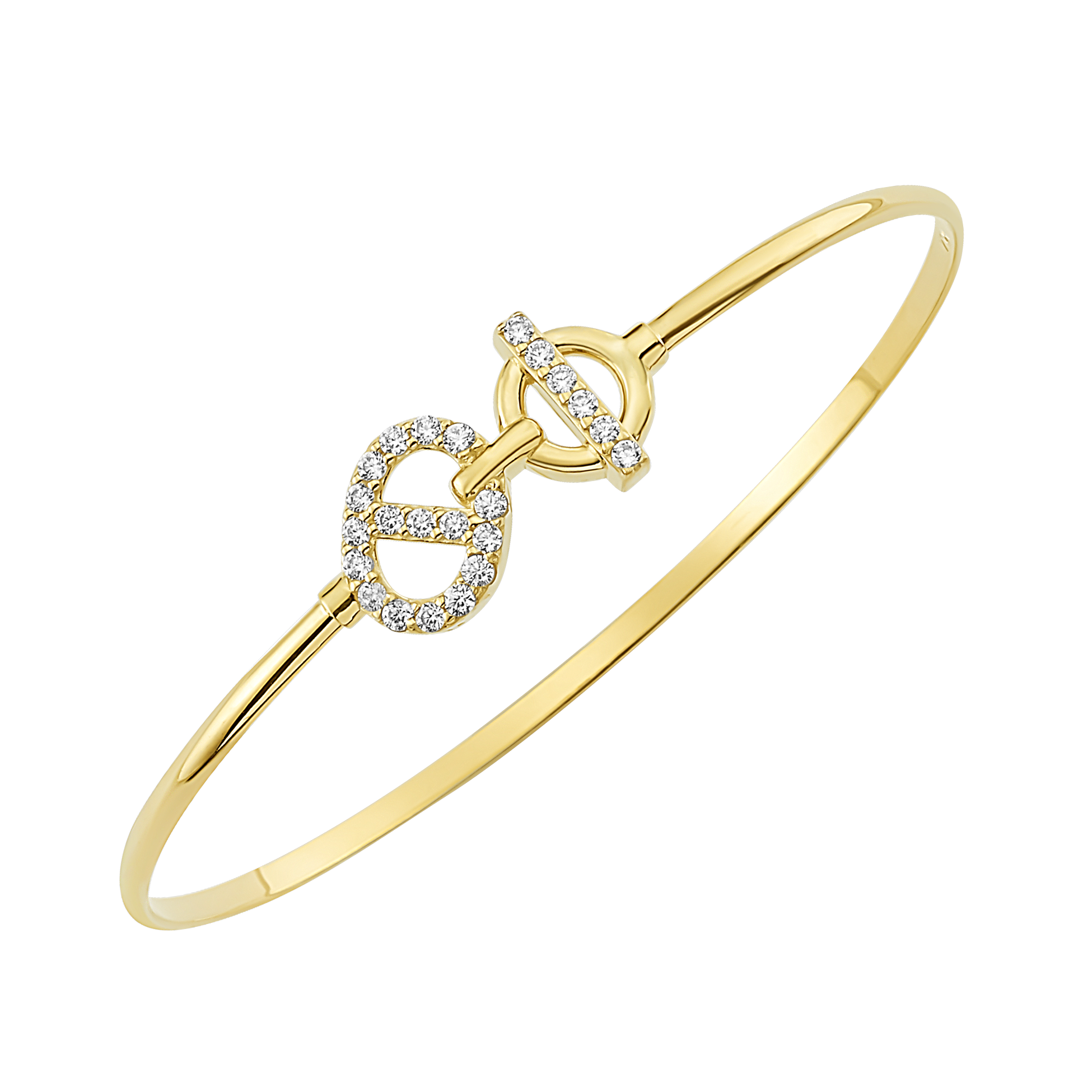 14K Olivia Diamond Bangle (Sample Sale) Bracelets IceLink-CAL 14K Gold 6.5" (5.2g, 0.71ct) 