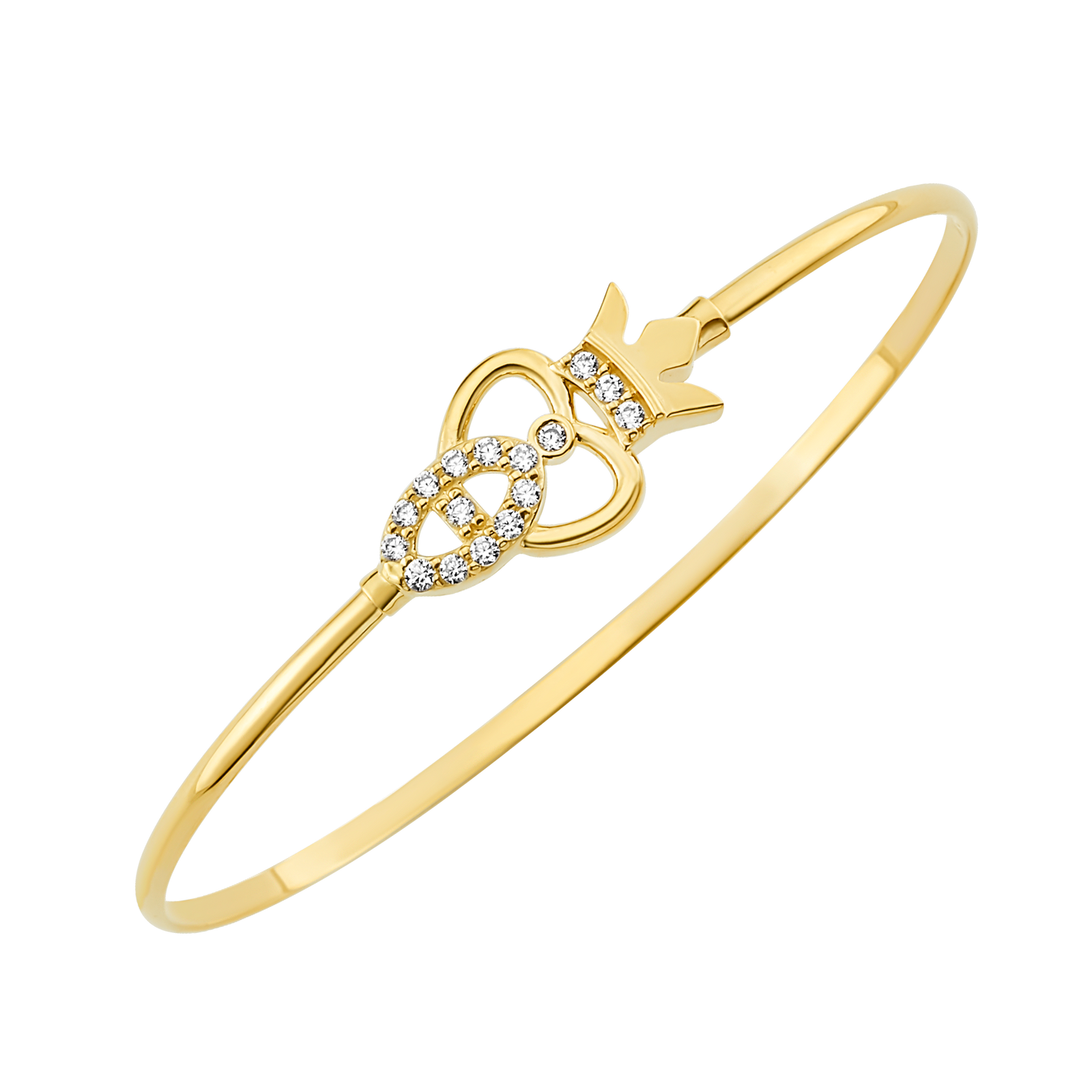 14K Princess Diamond Bangle (Sample Sale) Bracelets IceLink-CAL 14K Gold 6" (5.4g, 0.52ct) 