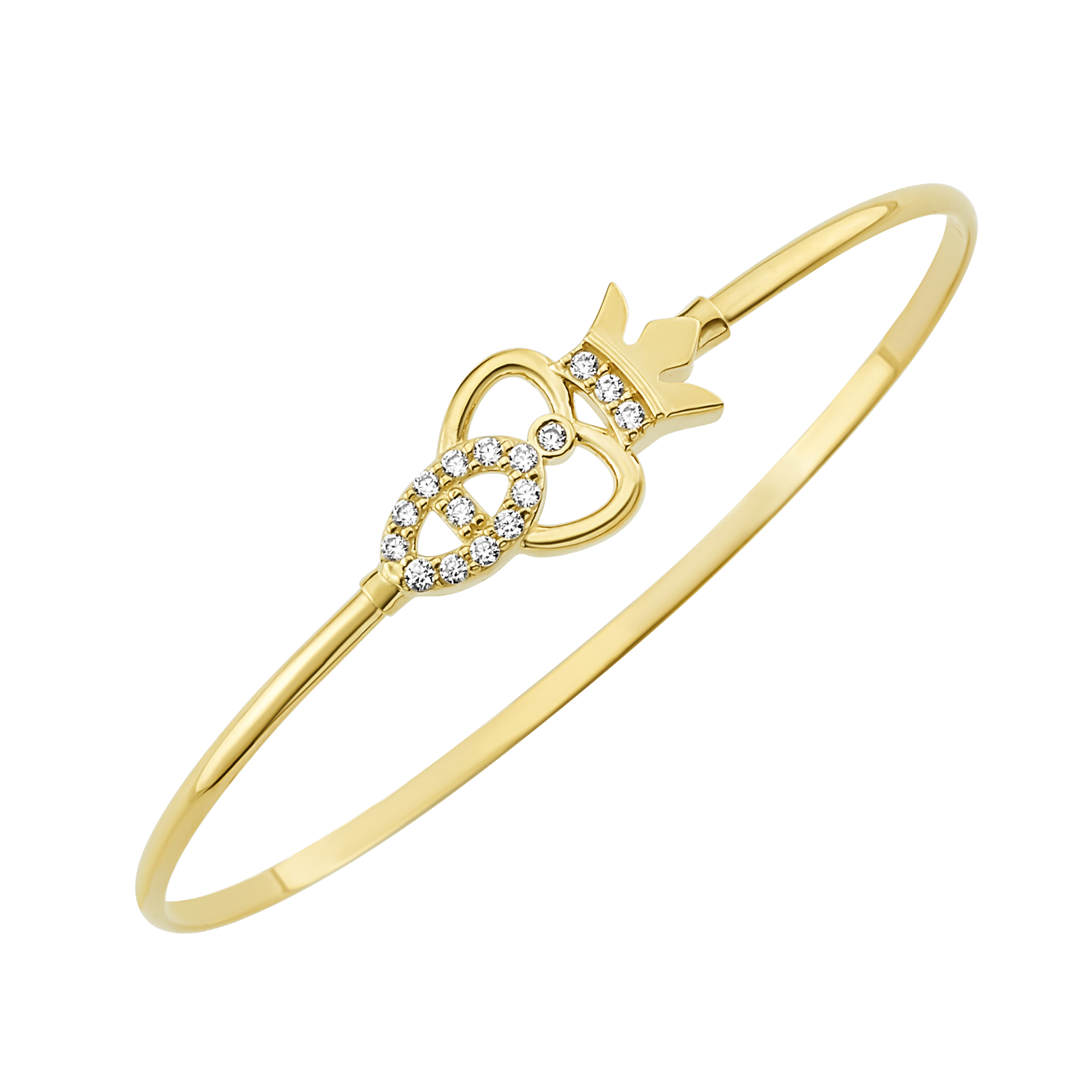 14K Princess Diamond Bangle (Sample Sale) Bracelets IceLink-CAL 14K Gold 6" (5.4g, 0.52ct) 