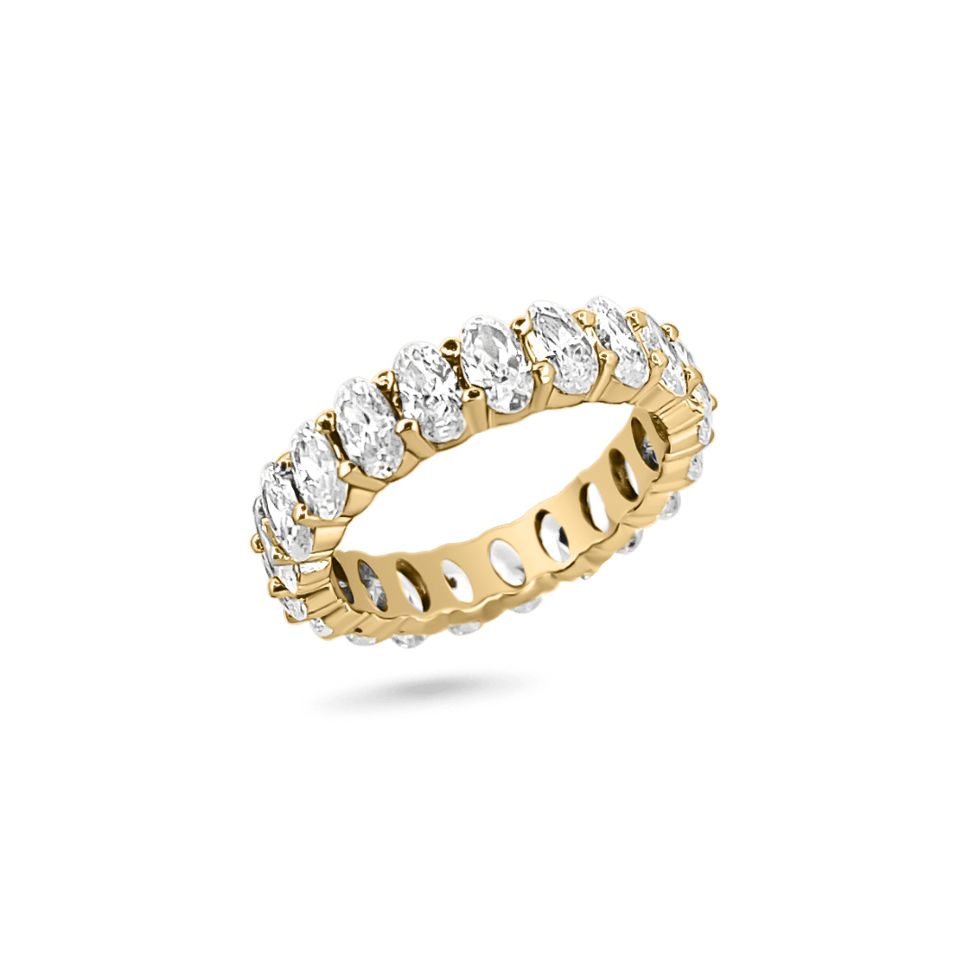 Amor Sui Oval Eternity Ring Rings IceLink-ATL 5 14K Gold Plated 