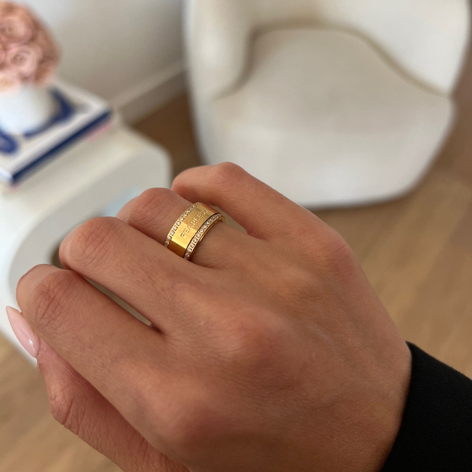 Fearless | Limitless Rotating Ring Rings IceLink-RAN Gold PVD 5 