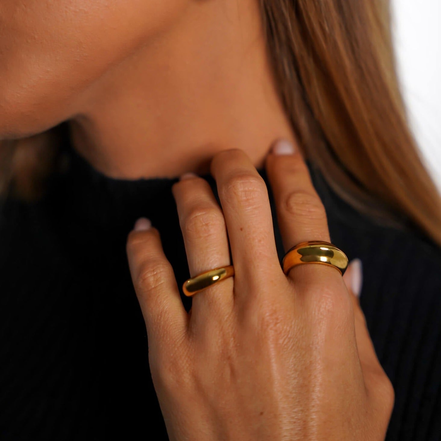 Alma Ring Rings IceLink-BL Gold PVD 6 