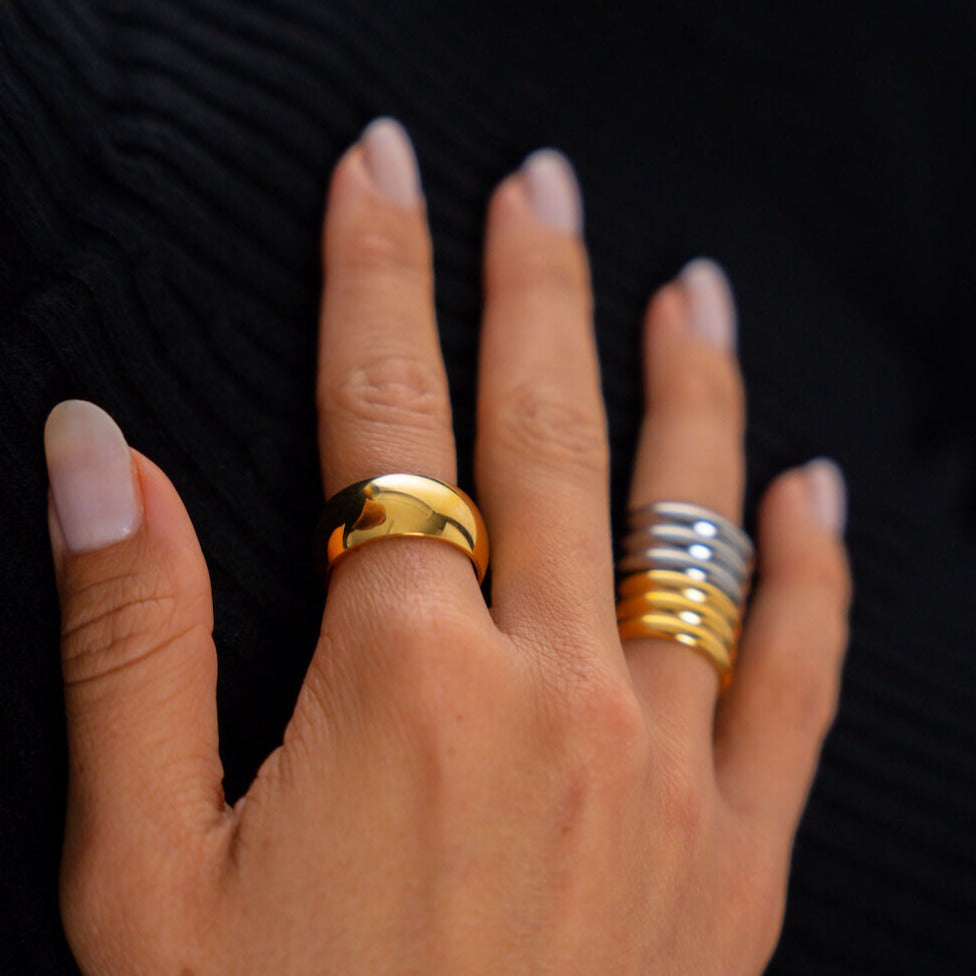 Tara Ring Rings IceLink-BL Gold PVD 6 