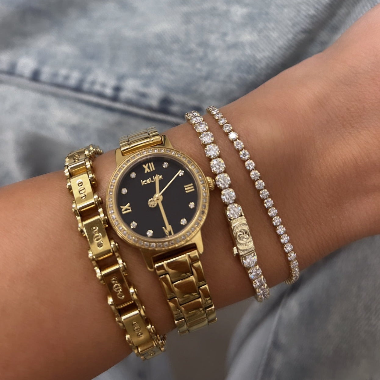 10K Gold Moissanite Tennis Bracelet 2.10mm Bracelets IceLink-CAL 6" (1.9g  2.10ct)  