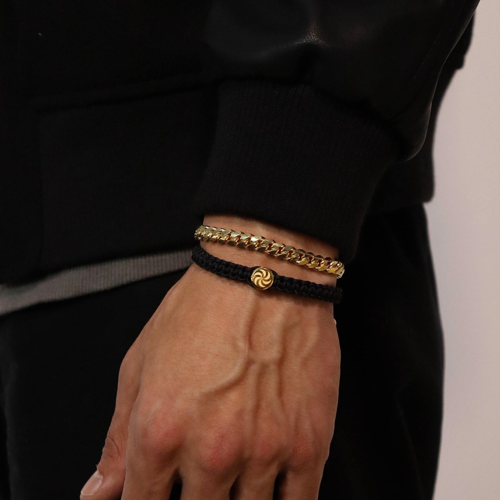 Men's Eternity Cord Bracelet Bracelets IceLink-VA Gold PVD  