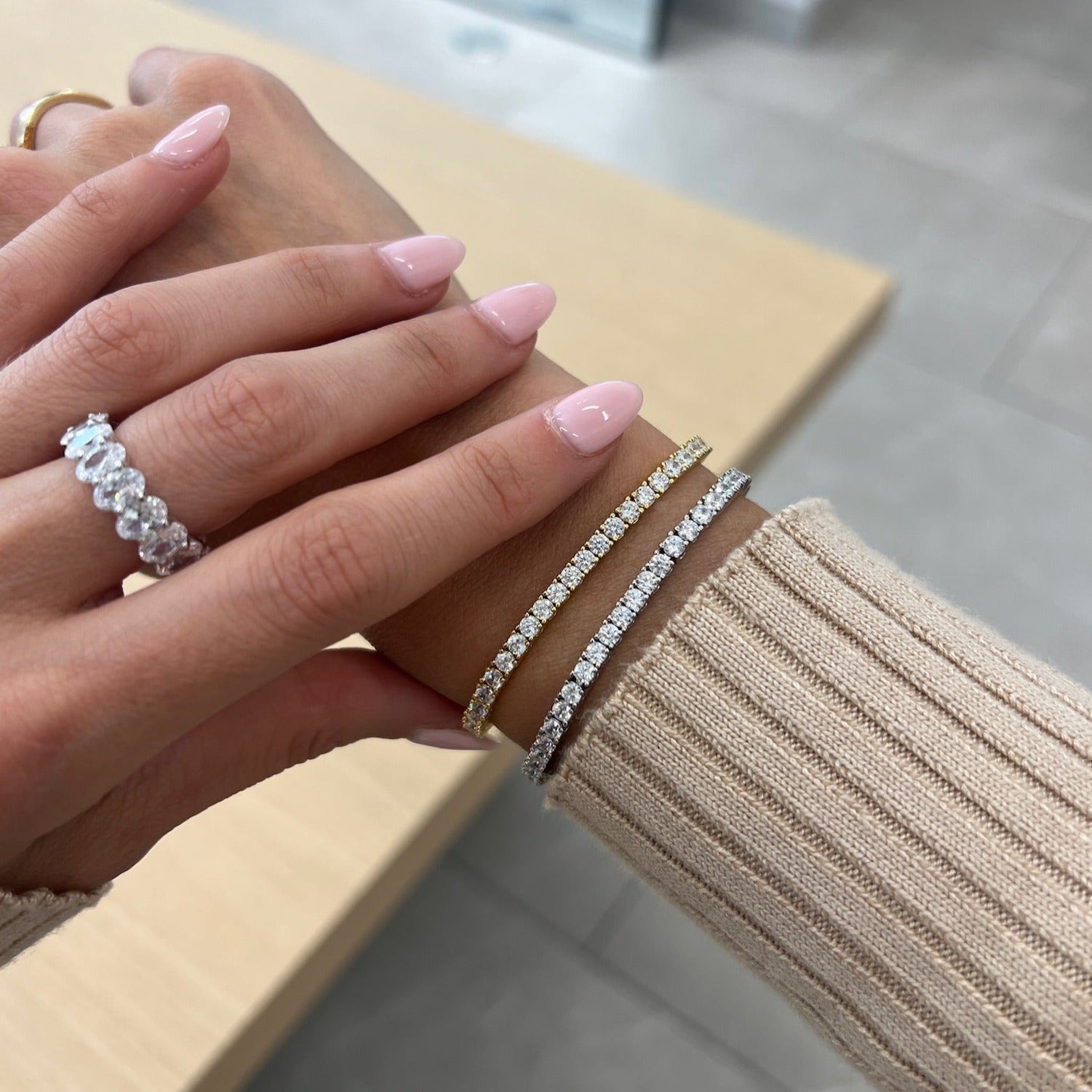 Classic Adjustable Tennis Bracelet Bracelets IceLink-ATL 14K Gold Plated  