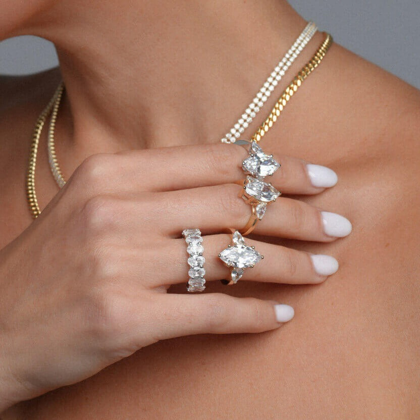 14K 'Suzy' Marquise Cut Ring Rings IceLink-CAL   