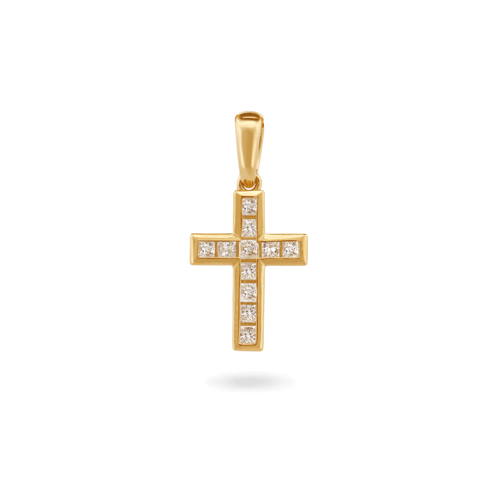 14K Glory Diamond Cross Pendant 14mm Necklaces IceLink-CAL   