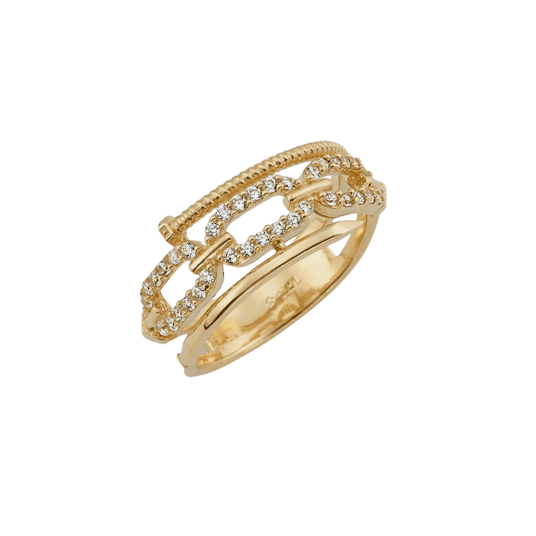 14K Screw Link Ring Rings IceLink-CAL   