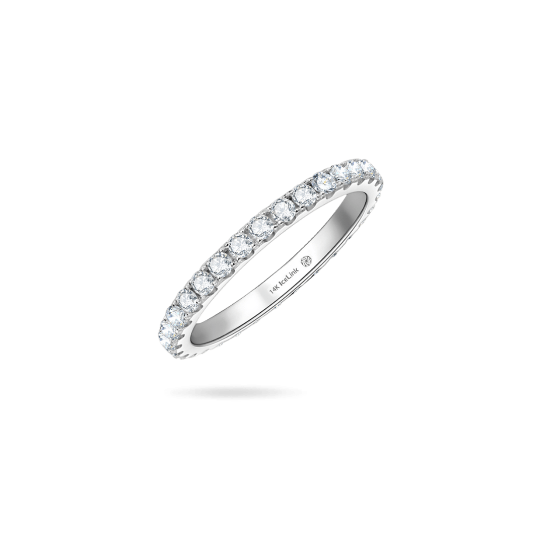 14K Classic Eternity Moissanite Ring Rings IceLink-CAL 14K White Gold 3 