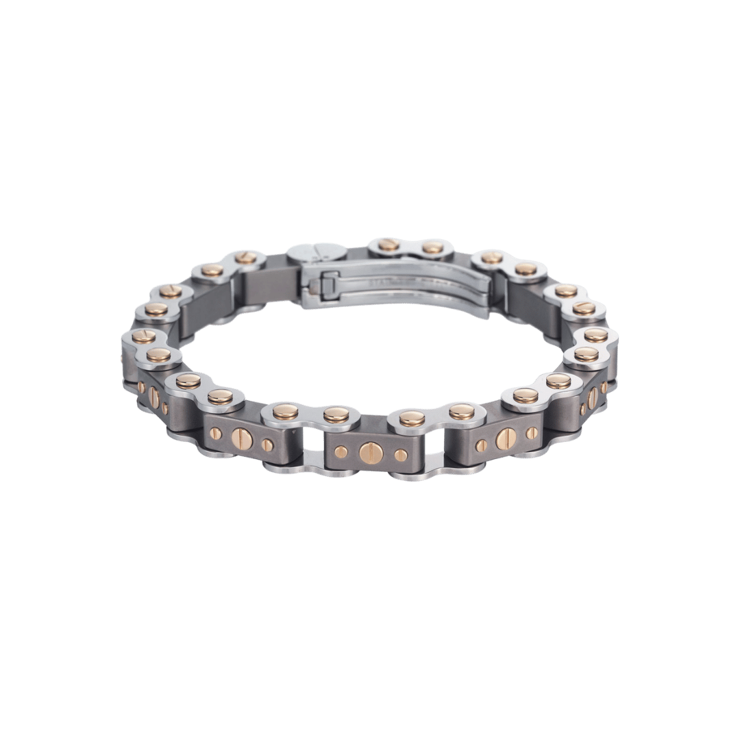 18K Two-Tone 9.5MM Bicycle Bracelet (Sample Sale) Bracelets IceLink-ES   