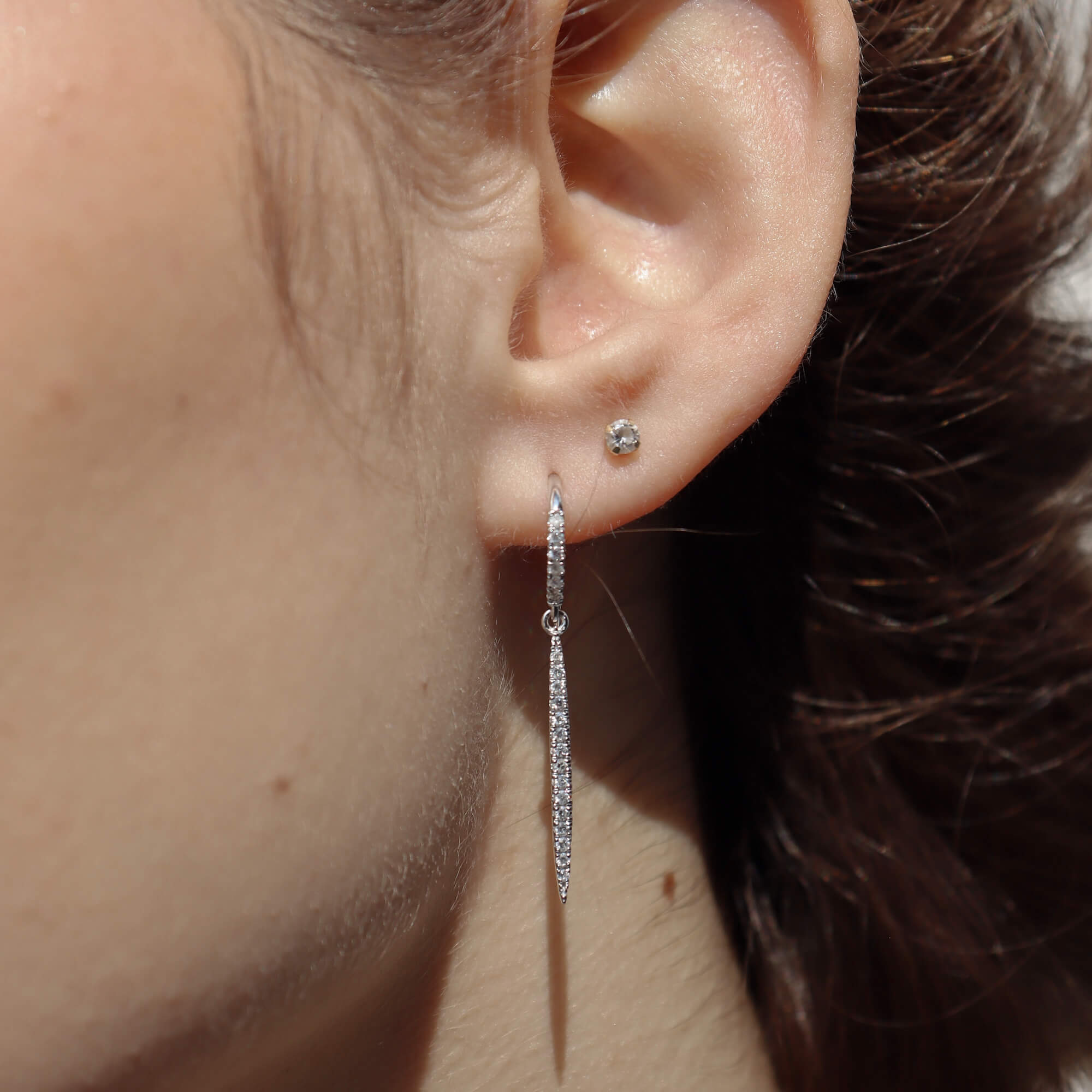 14K Drop Diamond Earrings (Sample Sale) Earrings IceLink-CAL 14K Rose Gold  