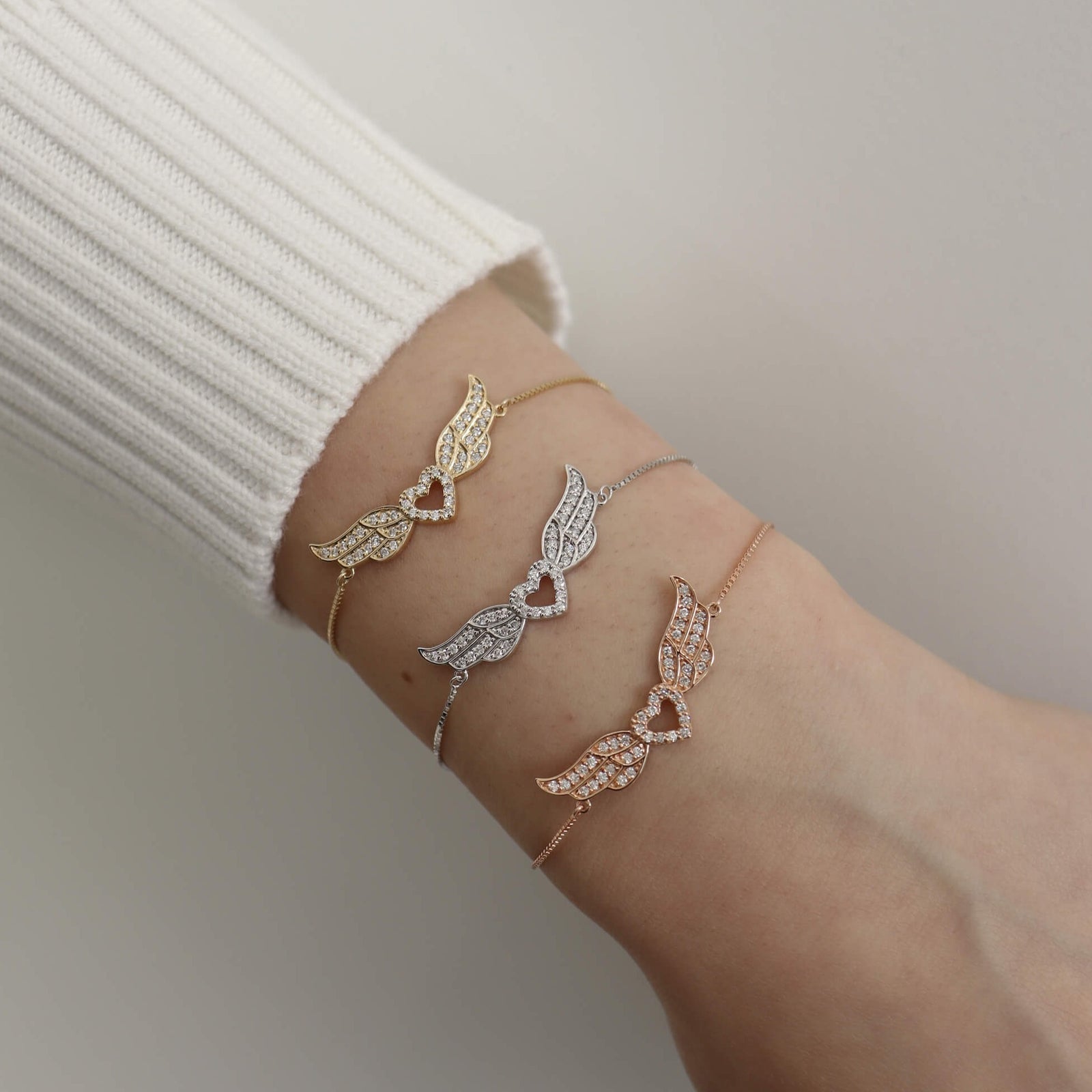 14K Angel Heart Diamond Bracelet (Sample Sale) Bracelets IceLink-CAL 14K Gold  