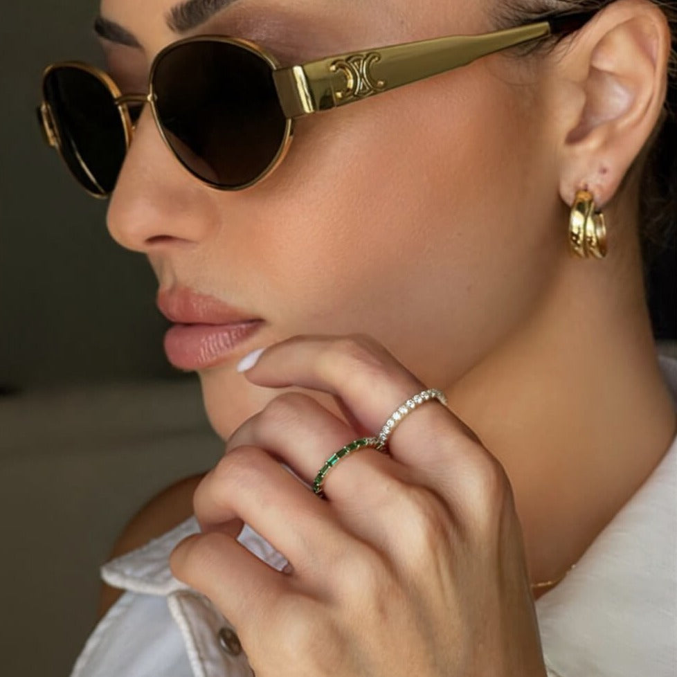 14K Classic Eternity Moissanite Ring Rings IceLink-CAL 14K White Gold 3 